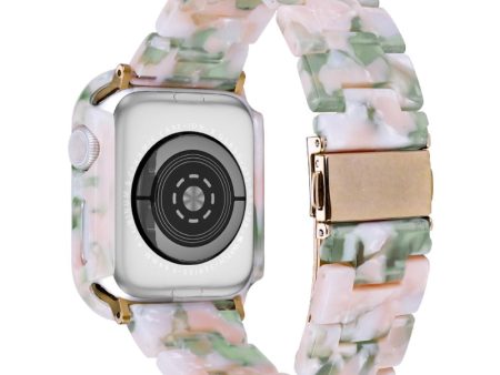 Apple Watch 9 8 7 (45mm) Harpiks Rem & Cover - Pink   Grøn Online now