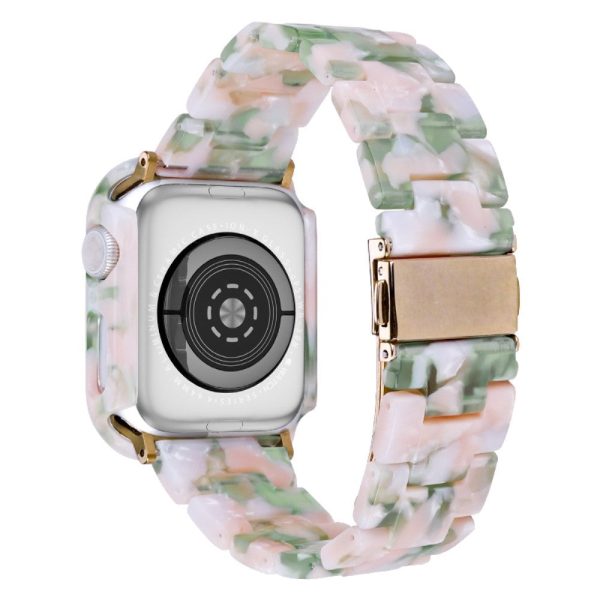 Apple Watch 9 8 7 (45mm) Harpiks Rem & Cover - Pink   Grøn Online now