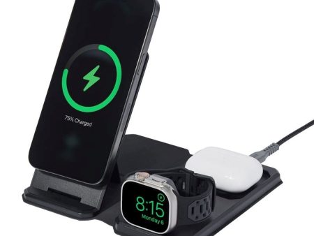 UAG 3-in1 Trådløse Rejse Ladestation 25W m. USB-C til USB-C Kabel og Forskellige Stik - Sort   Grå on Sale