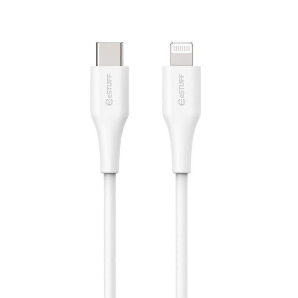 eSTUFF INFINITE MFI USB-C til Lightning Kabel 3 m - 12W - 100% Genbrugsplastik - Hvid Online Sale