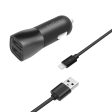 Fixed Dual 15W Biloplader m. 2 x USB-A & 1 x Lightning Kabel - Sort Hot on Sale