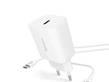 Epico Vægoplader PD 20W m. USB-C til Lightning Kabel - Hvid Fashion