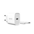 Epico Vægoplader PD 20W m. USB-C til Lightning Kabel - Hvid Fashion