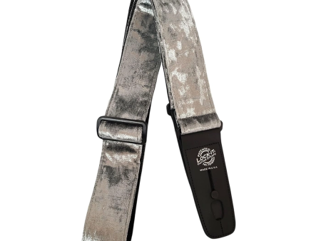 Lock-It Straps Lis-073cv2-Slv Crushed Velvet Guitar Strap - Silver on Sale