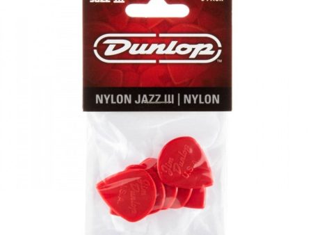 Dunlop Jazz III Pick Pack, Red Nylon,1.38mm (6pk) Online Hot Sale