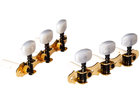 Ortega Family Series Pro Guitar Tuning Machines Gold White - OTM-FAMILYPRO on Sale