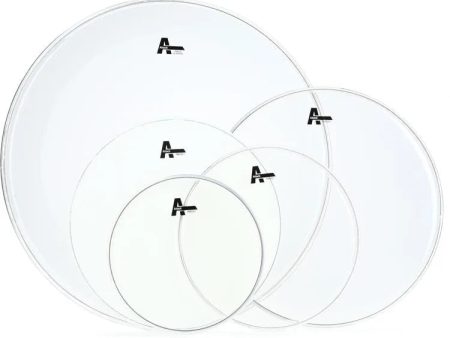 Attack Proflex 1 Rock 5-Piece Clear Drumheads Pack - 10 , 12 , 16 , 22  with 14  Coated Snare Head For Sale