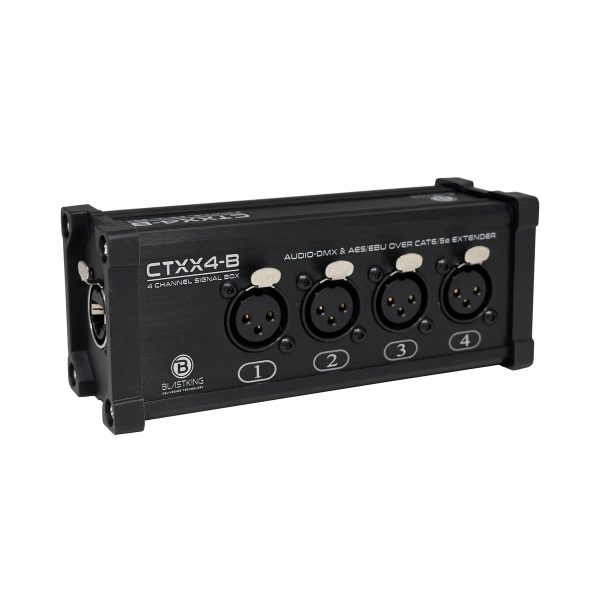 Blastking CTXX4-B 4 Channel XLR Female Transmitter Box over CAT6 5e Audio DMX Extender Cheap